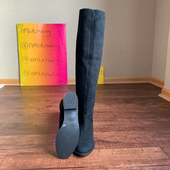 Stuart Weitzman Elasticized Suede 11M Knee hi Boot - Picture 2 of 15